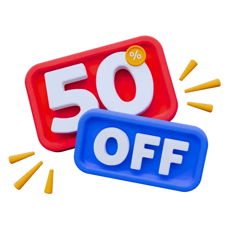 Desconto 50% de desconto  3D Icon