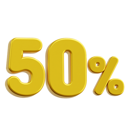 Desconto de 50 por cento  3D Icon