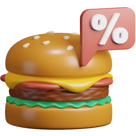 Desconto em comida  3D Icon