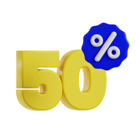 50% de desconto  3D Icon