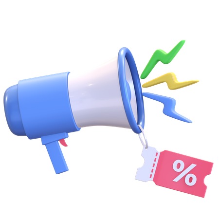 Desconto de megafone  3D Icon