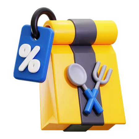 Desconto em comida  3D Icon