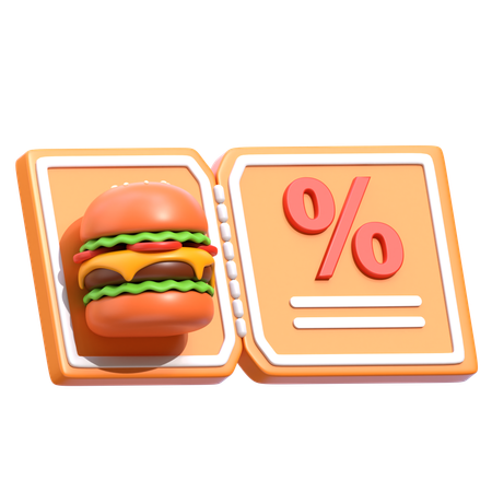 Desconto em comida  3D Icon