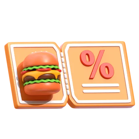 Desconto em comida  3D Icon