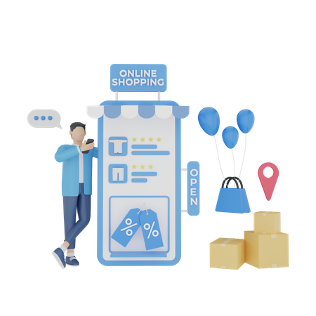 Desconto em compras on-line  3D Icon