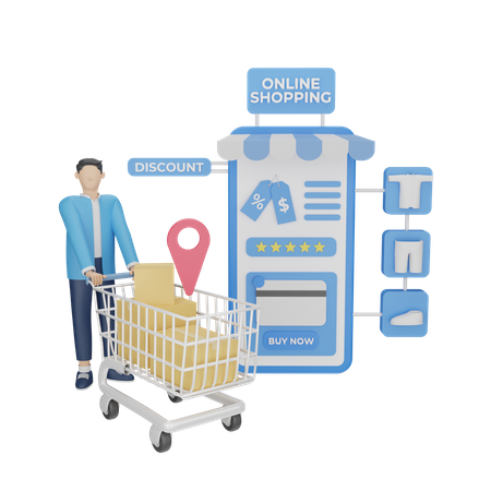 Desconto em compras on-line  3D Icon