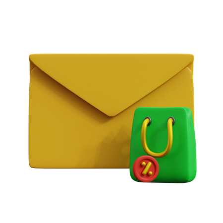 E-mail de desconto  3D Icon