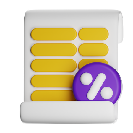 Desconto na fatura  3D Icon
