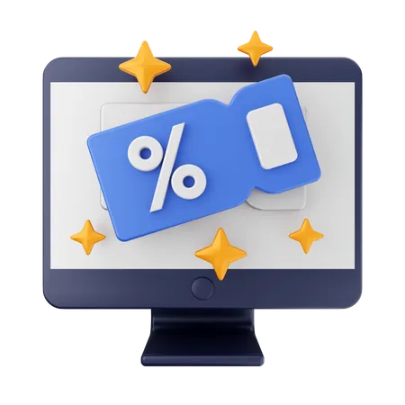 Desconto on-line  3D Icon