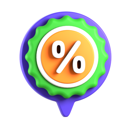 Porcentagem de desconto  3D Icon