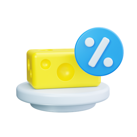 Desconto de queijo  3D Icon