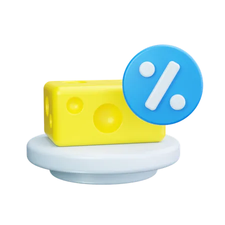 Desconto de queijo  3D Icon