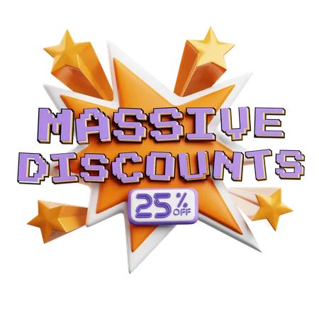 Descontos massivos  3D Icon