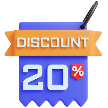 Descuento 20 por ciento  3D Icon
