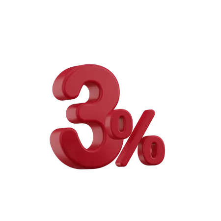 Descuento 3%  3D Icon