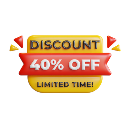 Descuento 40 por ciento  3D Icon