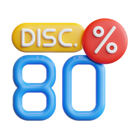 Descuento 80  3D Icon