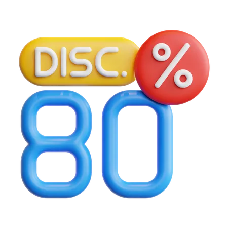 Descuento 80  3D Icon