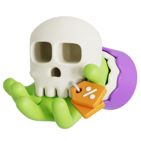 Descuento de calavera  3D Icon