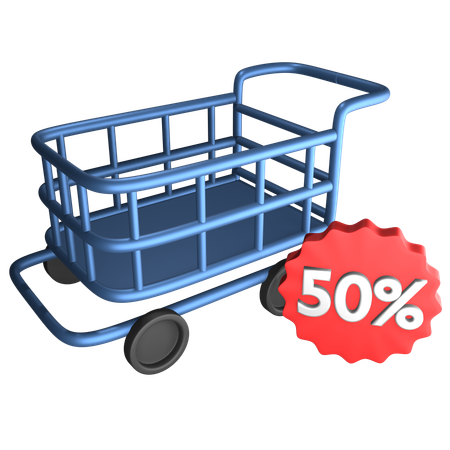 Carrito de descuento  3D Icon