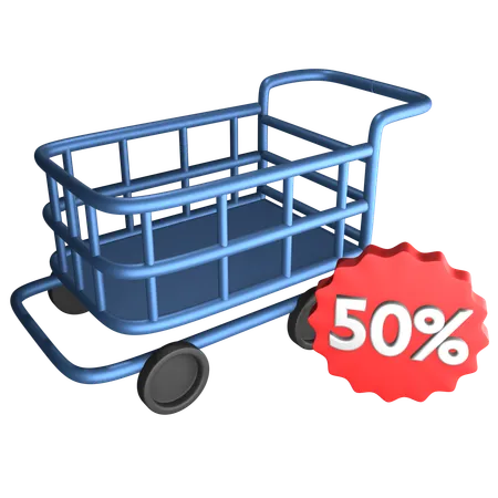 Carrito de descuento  3D Icon