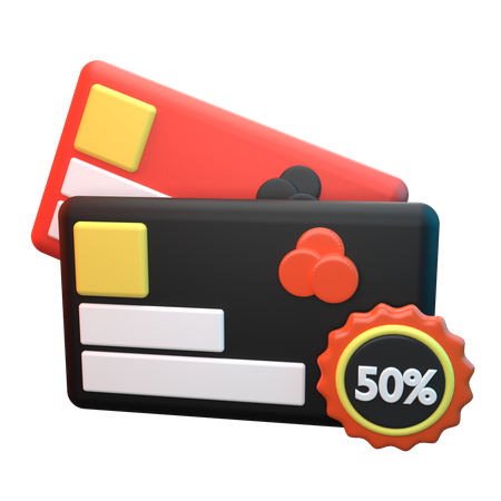 Descuento en tarjeta de crédito  3D Icon