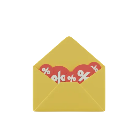 Correo de descuento  3D Icon