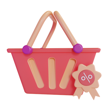 Descuento de compras  3D Illustration