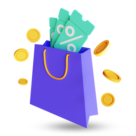 Descuento de compras  3D Illustration