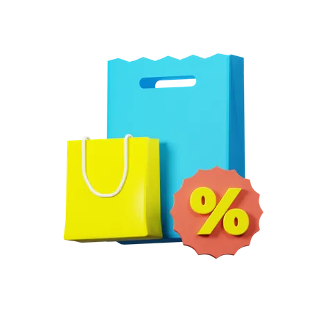 Descuento de compras  3D Illustration