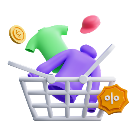 Descuento de compras  3D Icon