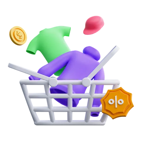 Descuento de compras  3D Icon