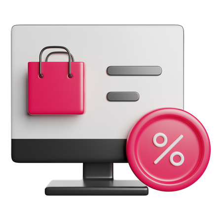 Descuento de compras en línea  3D Icon