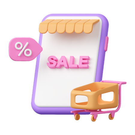 Descuento de compras en línea  3D Icon