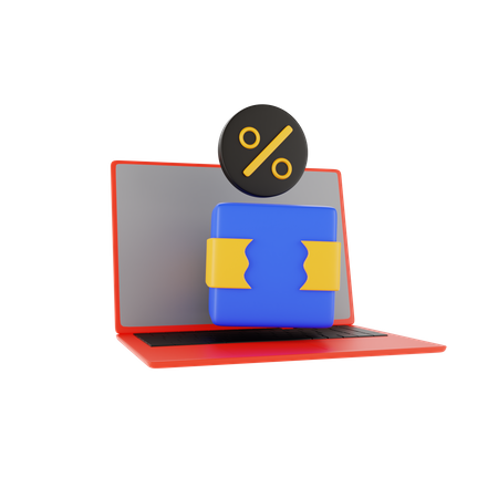 Descuento de entrega en línea  3D Illustration