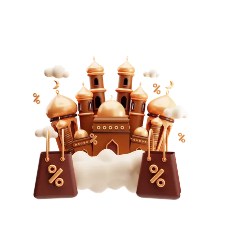 Descuento Ramadan Especial Activo 3 D 3D Illustration