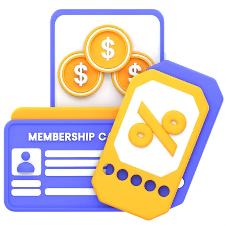 Descuento de membresía por pago móvil  3D Icon