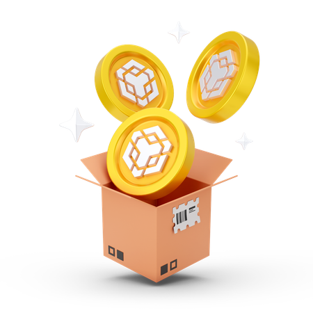 Desempaquetado de la moneda Binance  3D Icon