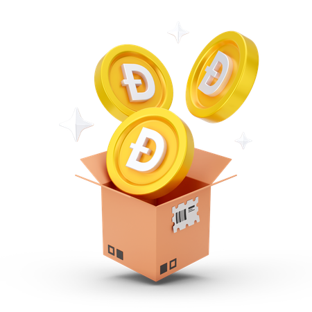 Desempaquetado de la moneda dogecoin  3D Icon