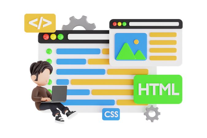 Desenvolvedor de site  3D Illustration