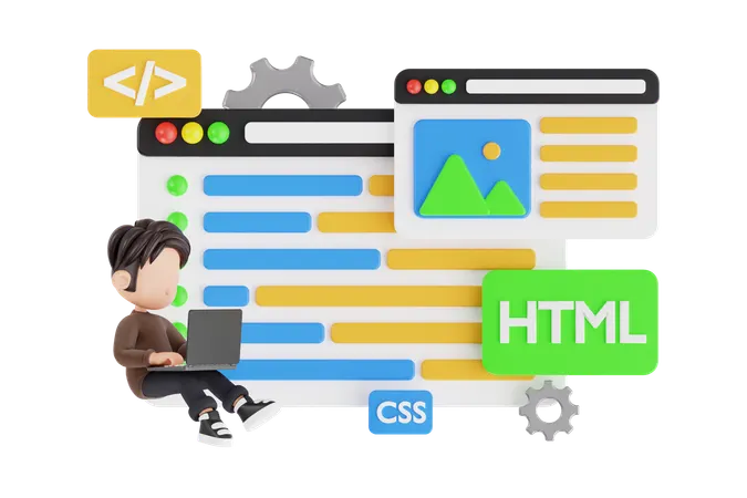 Desenvolvedor de site  3D Illustration