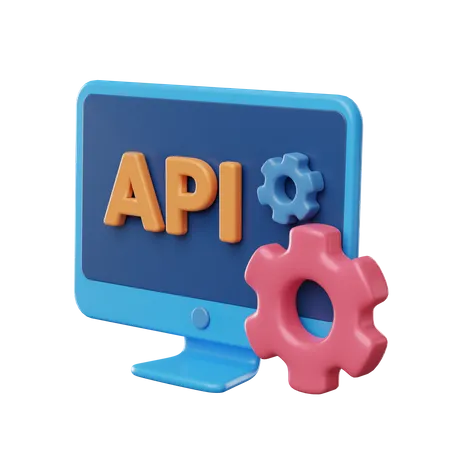 Desenvolvimento de API de computador  3D Icon