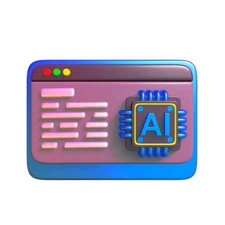 Desenvolvimento de código de IA  3D Icon