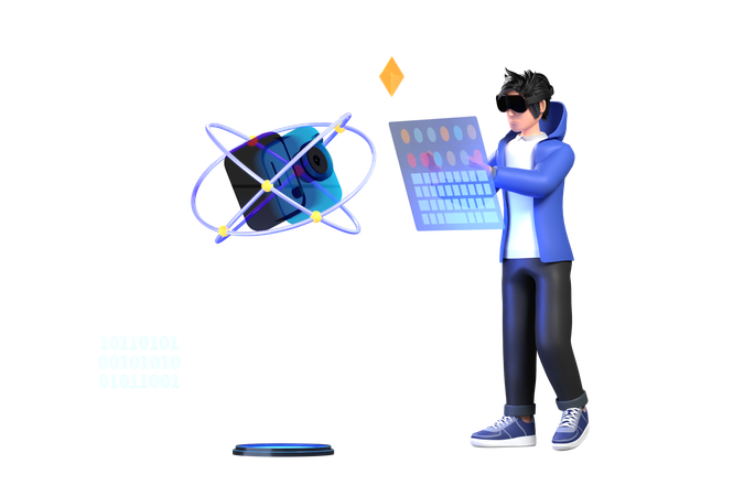 Desenvolvimento de Computação Espacial  3D Icon