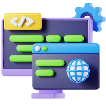 Desenvolvimento web  3D Icon