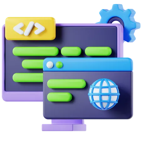 Desenvolvimento web  3D Icon