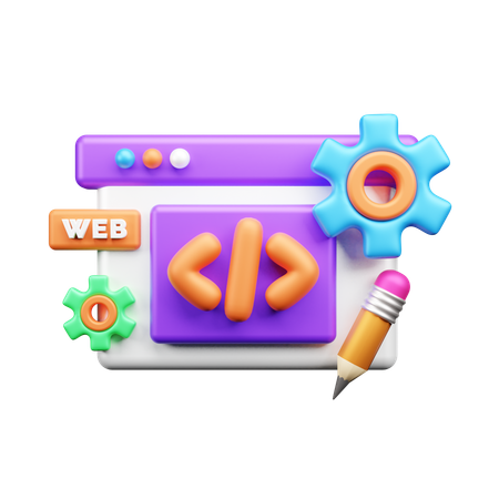 Desenvolvimento web  3D Icon