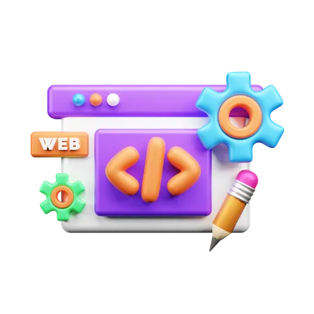 Desenvolvimento web  3D Icon