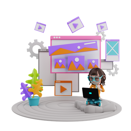 Desenvolvimento web  3D Icon