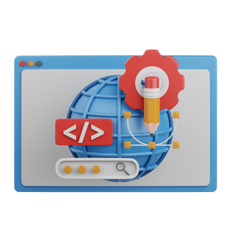 Desenvolvimento web  3D Icon